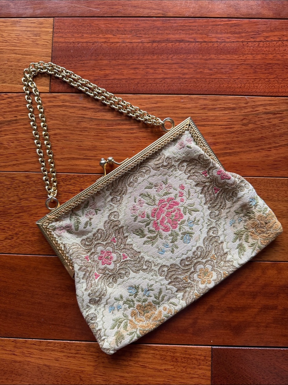 Simon by Mister Ernest Floral Tapestry Handbag Made in Italy